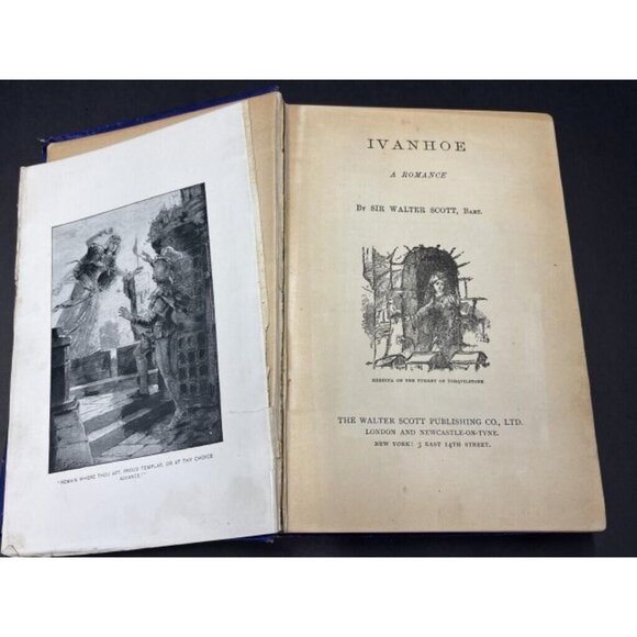 Vintage Ivanhoe: A Romance Book. Blue Binding And Cover - Picture 2 of 4